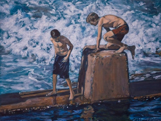 Poolside a painting by Australian artist Camellia Morris