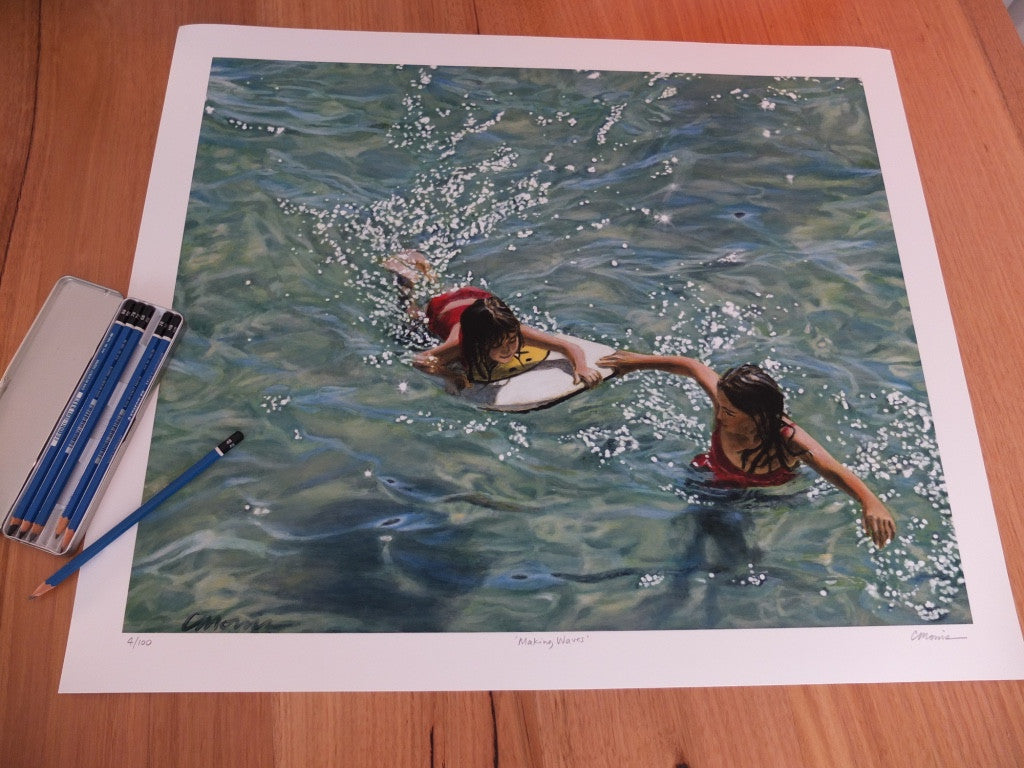 'Making Waves' Limited Edition Print Handsided by Camellia Morris