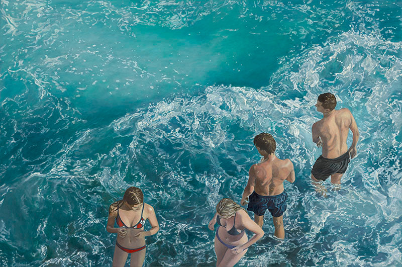 Meeting Place Oil on polyester 101 x 152 cm by Camellia Morris