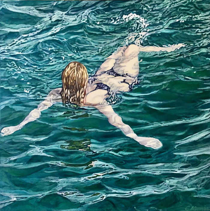 Adrift Oil on canvas 61 x 61 cm by Camellia Morris