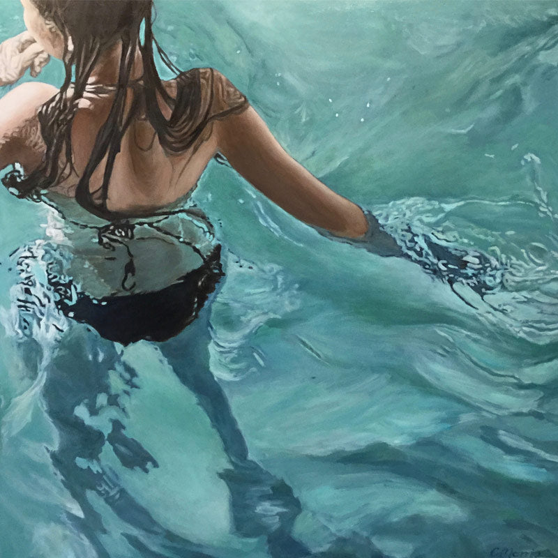 Intuition Oil on linen  91 x 91 cm by Camellia Morris