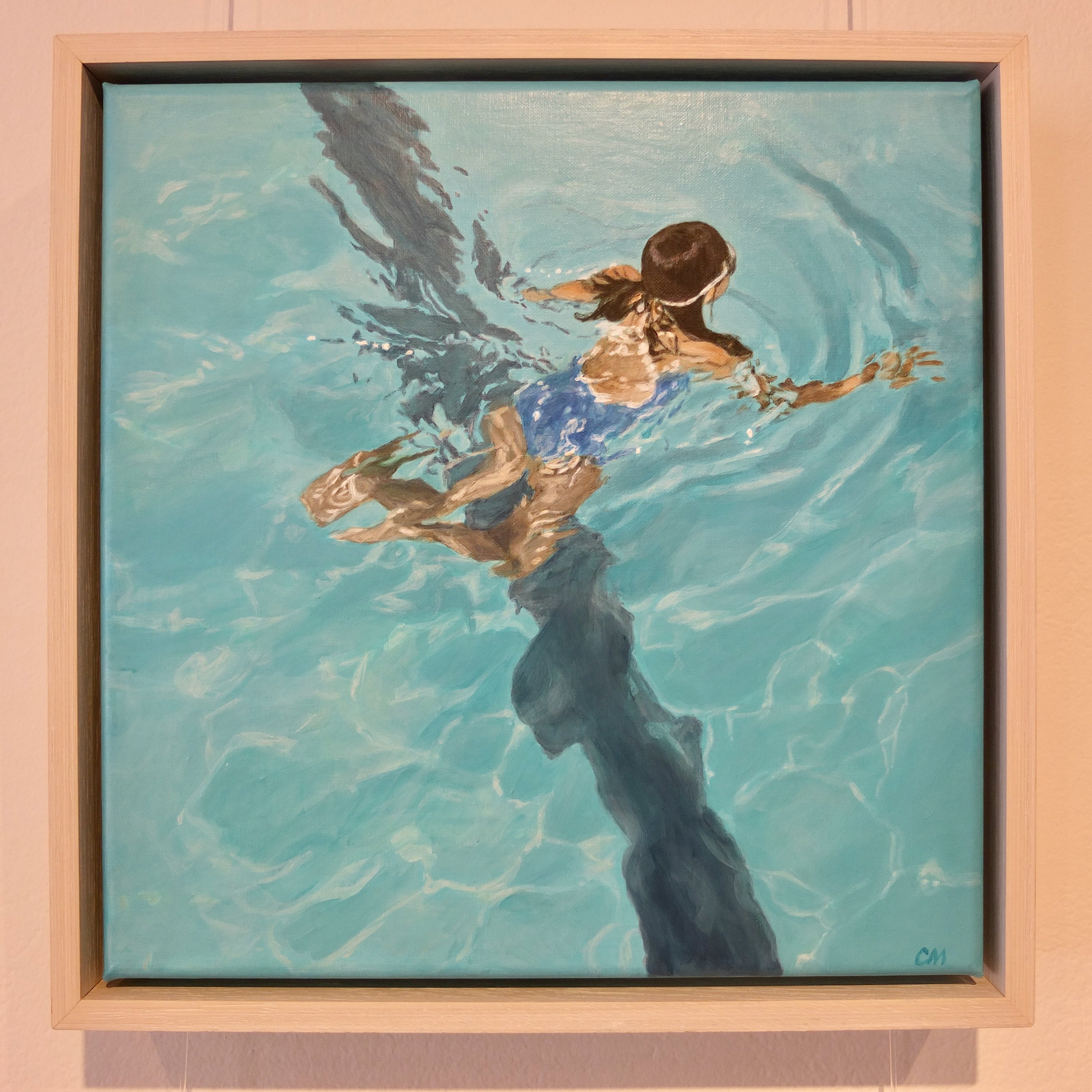 Bondi Ice Cube, Acrylic on linen 33 x 33 cm by Camellia Morris