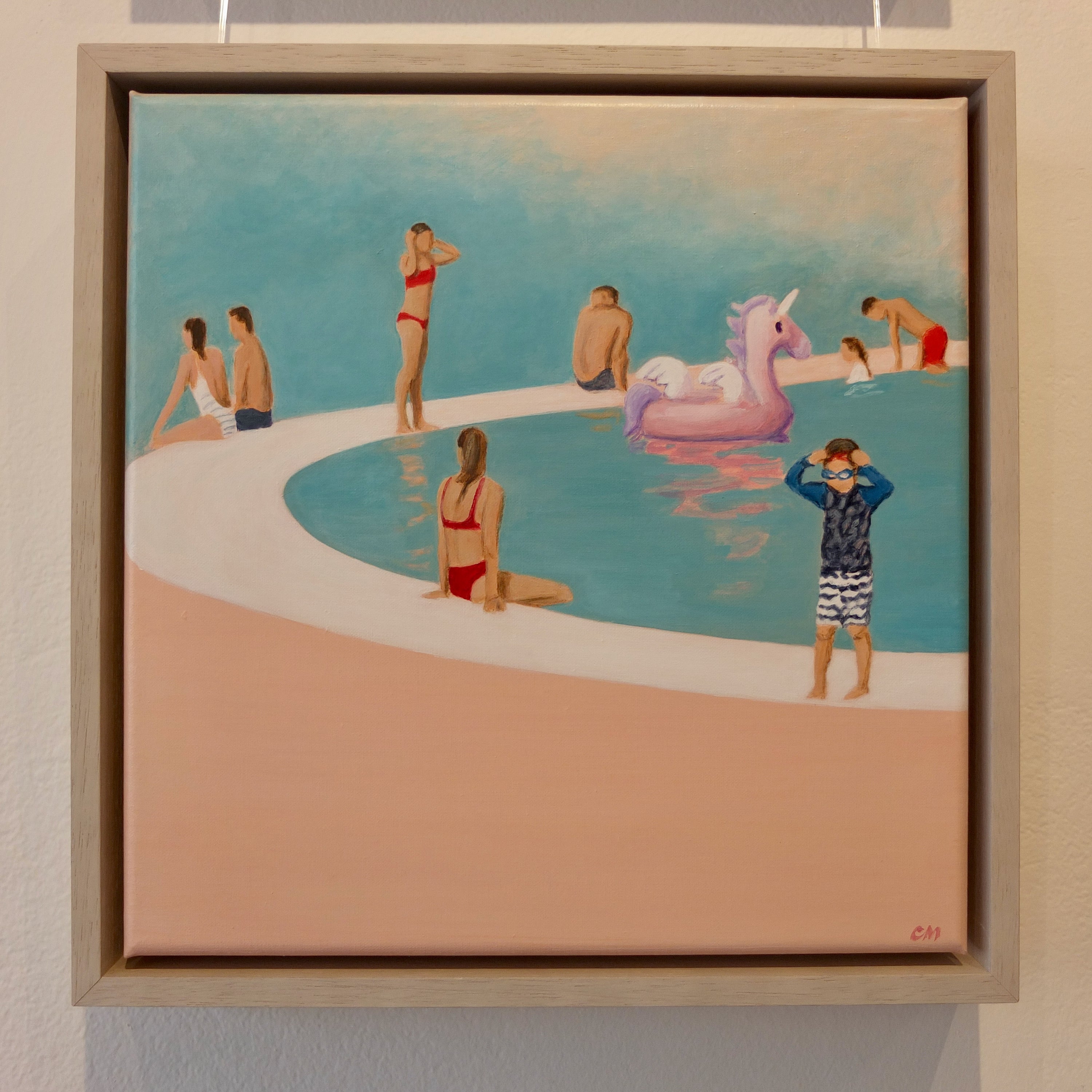 Unicorn Dreaming, Acrylic on linen 33 x 33 cm by Camellia Morris