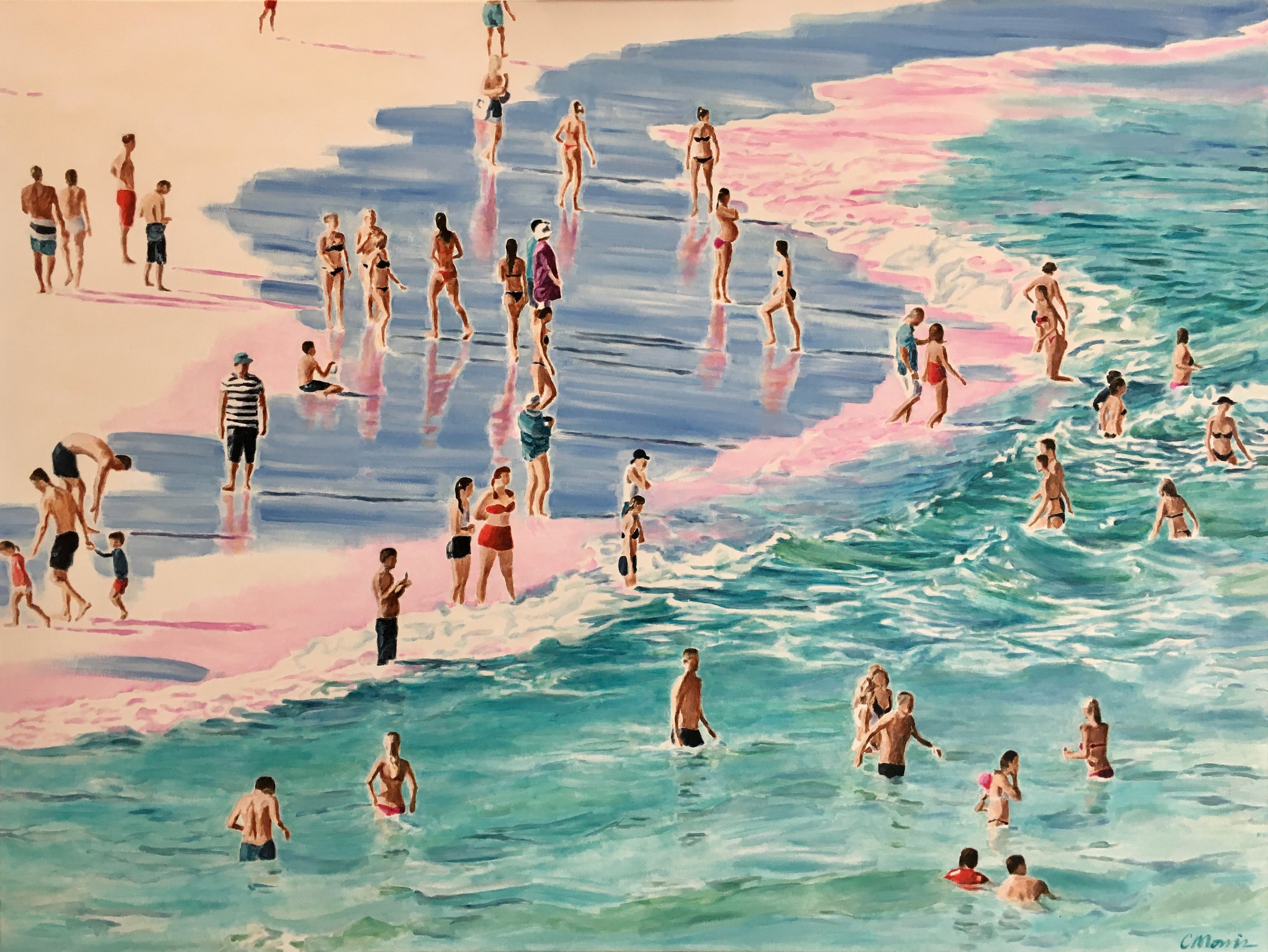 Light Refreshment Oil on canvas 91 x 122 cm by Camellia Morris