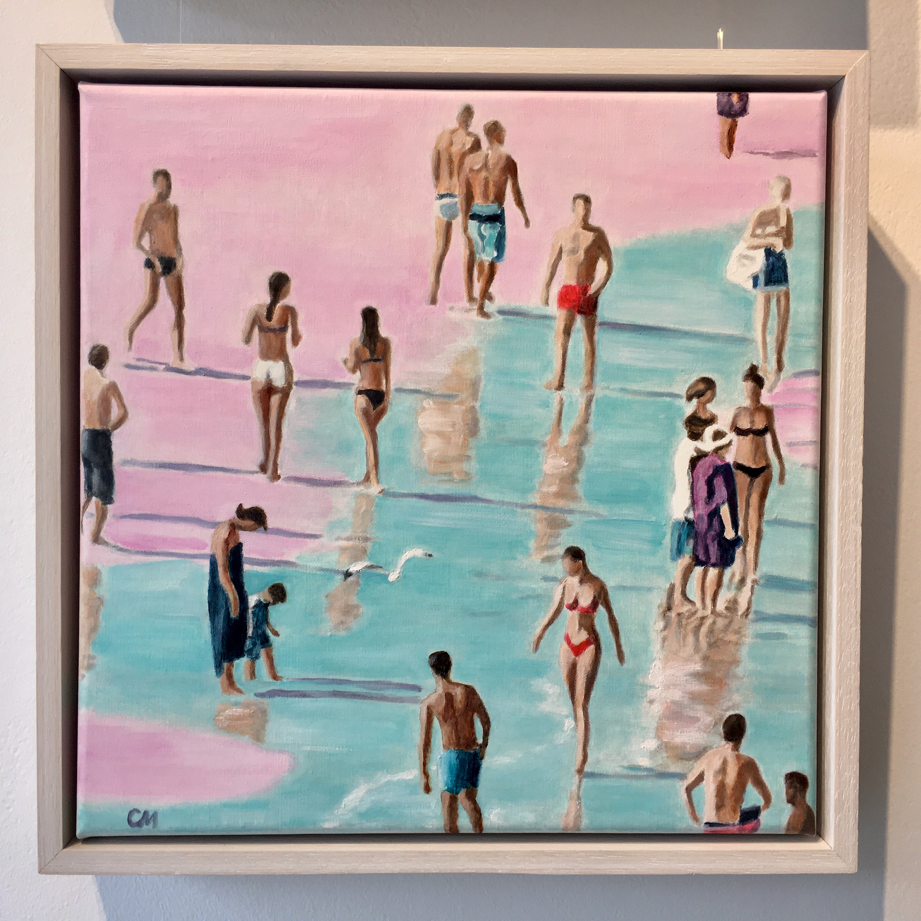 Pink Afternoon Oil on linen 33 x 33 cm by Camellia Morris