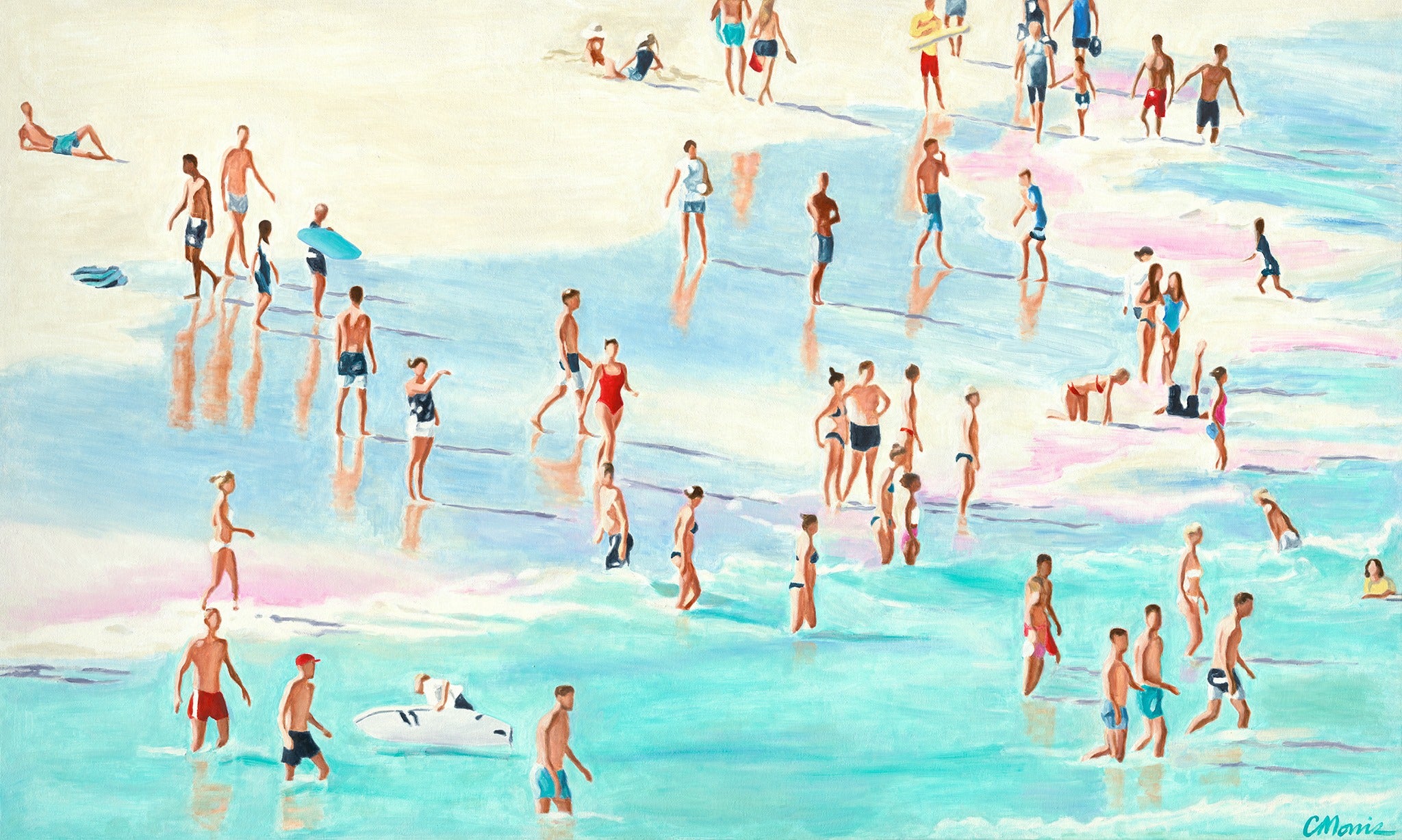 Long Summer Days Oil on canvas 91 x 152 cm by Camellia Morris