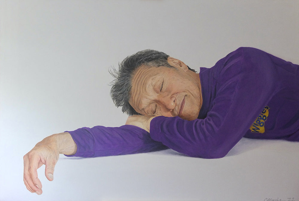 Portrait of Jeff Fatt sleeping, Australian musician and actor.
